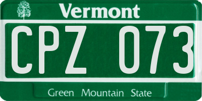 VT license plate CPZ073
