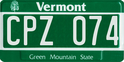 VT license plate CPZ074