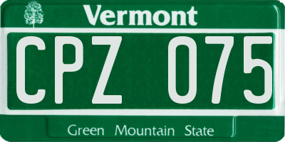 VT license plate CPZ075
