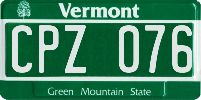 VT license plate CPZ076