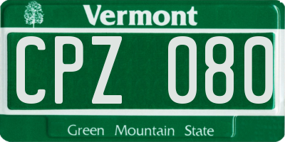 VT license plate CPZ080