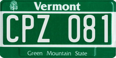 VT license plate CPZ081