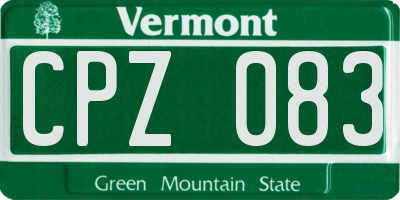 VT license plate CPZ083
