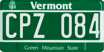 VT license plate CPZ084