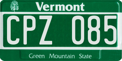 VT license plate CPZ085