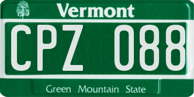 VT license plate CPZ088