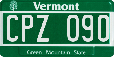VT license plate CPZ090