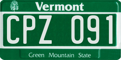 VT license plate CPZ091