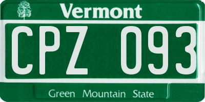 VT license plate CPZ093