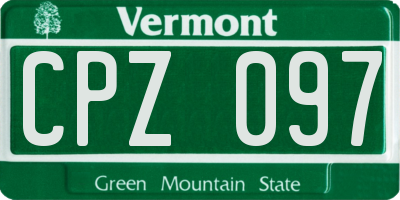 VT license plate CPZ097