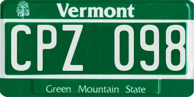 VT license plate CPZ098