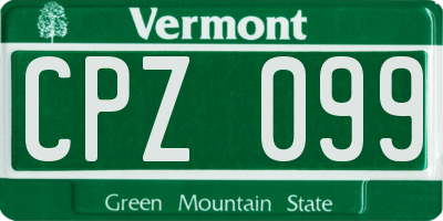 VT license plate CPZ099