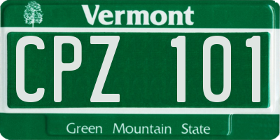 VT license plate CPZ101