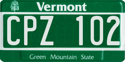 VT license plate CPZ102