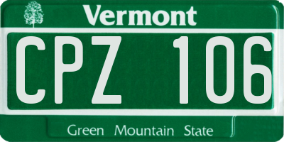 VT license plate CPZ106