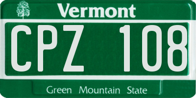 VT license plate CPZ108
