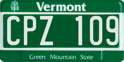 VT license plate CPZ109