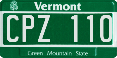 VT license plate CPZ110