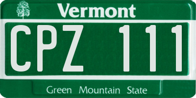 VT license plate CPZ111