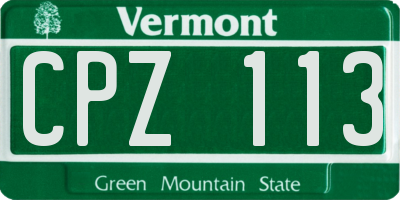 VT license plate CPZ113
