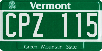 VT license plate CPZ115