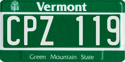 VT license plate CPZ119