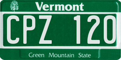 VT license plate CPZ120