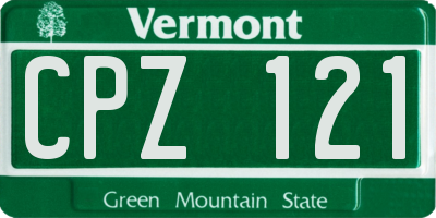 VT license plate CPZ121