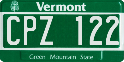 VT license plate CPZ122