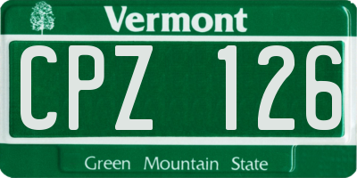 VT license plate CPZ126