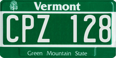 VT license plate CPZ128