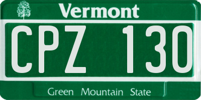 VT license plate CPZ130
