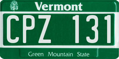VT license plate CPZ131