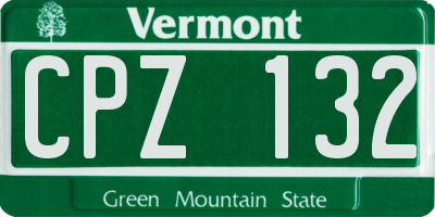 VT license plate CPZ132