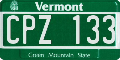 VT license plate CPZ133
