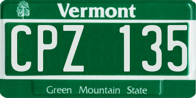 VT license plate CPZ135
