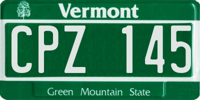 VT license plate CPZ145