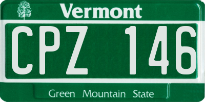 VT license plate CPZ146