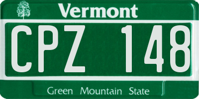 VT license plate CPZ148