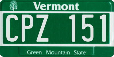 VT license plate CPZ151
