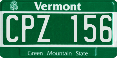 VT license plate CPZ156