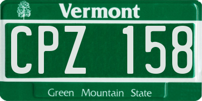 VT license plate CPZ158