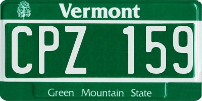 VT license plate CPZ159