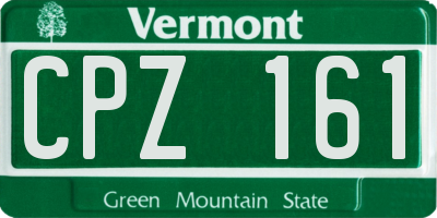 VT license plate CPZ161