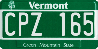 VT license plate CPZ165