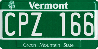 VT license plate CPZ166