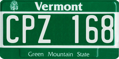 VT license plate CPZ168