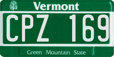 VT license plate CPZ169