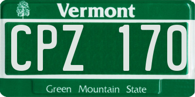 VT license plate CPZ170