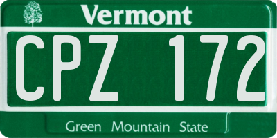 VT license plate CPZ172